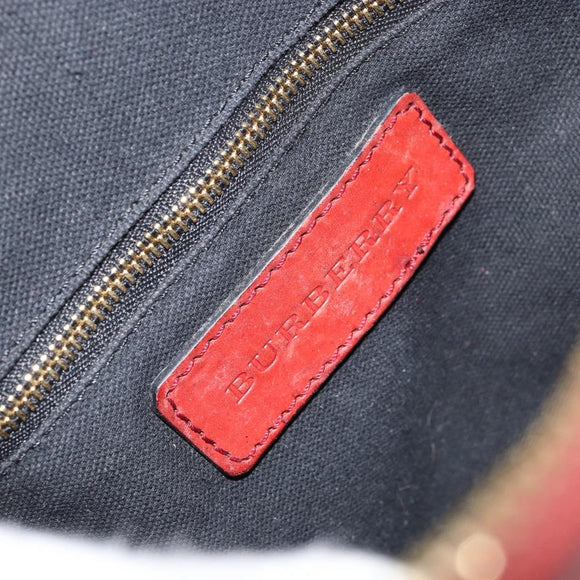 BURBERRY Nova Check Hand Bag Canvas Leather 2way Beige Gold Auth 157364