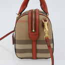 BURBERRY Nova Check Hand Bag Canvas Leather 2way Beige Gold Auth 157364-4