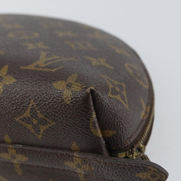 LOUIS VUITTON Monogram Trousse Demi Ronde Cosmetic Pouch M47520 LV Auth 157375