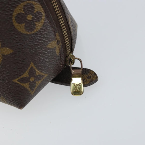 LOUIS VUITTON Monogram Trousse Demi Ronde Cosmetic Pouch M47520 LV Auth 157375