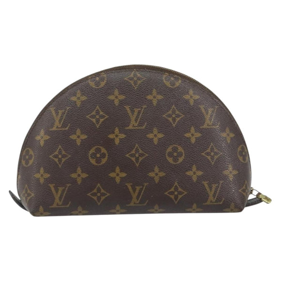 LOUIS VUITTON Monogram Trousse Demi Ronde Cosmetic Pouch M47520 LV Auth 157375