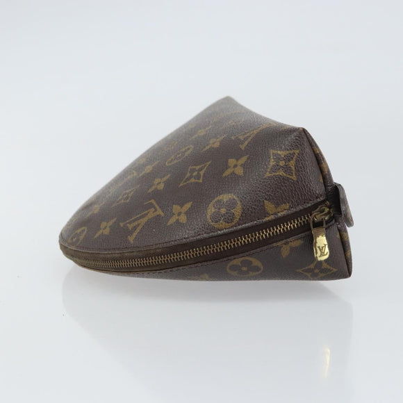 LOUIS VUITTON Monogram Trousse Demi Ronde Cosmetic Pouch M47520 LV Auth 157375