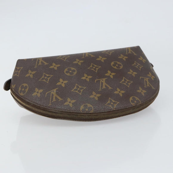 LOUIS VUITTON Monogram Trousse Demi Ronde Cosmetic Pouch M47520 LV Auth 157375