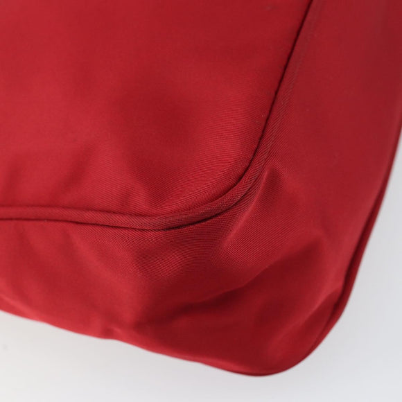 PRADA Hand Pouch Nylon Red Auth 157376