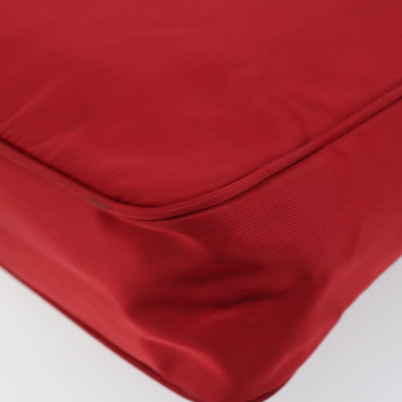 PRADA Hand Pouch Nylon Red Auth 157376