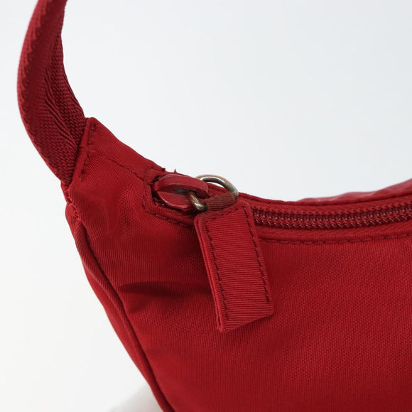 PRADA Hand Pouch Nylon Red Auth 157376
