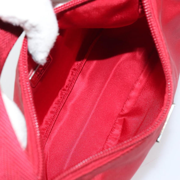 PRADA Hand Pouch Nylon Red Auth 157376