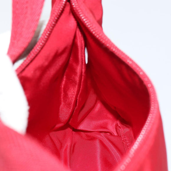 PRADA Hand Pouch Nylon Red Auth 157376
