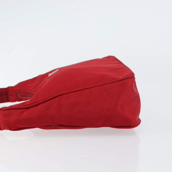PRADA Hand Pouch Nylon Red Auth 157376