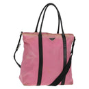 PRADA Hand Bag Nylon Leather 2way Pink Black Auth 157377-1