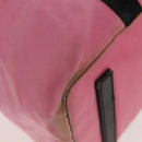 PRADA Hand Bag Nylon Leather 2way Pink Black Auth 157377-20