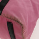 PRADA Hand Bag Nylon Leather 2way Pink Black Auth 157377-21
