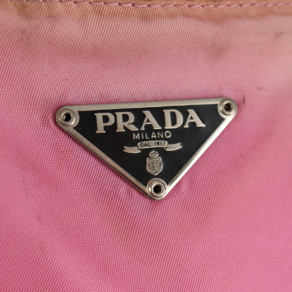 PRADA Hand Bag Nylon Leather 2way Pink Black Auth 157377
