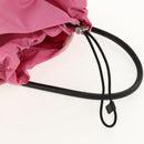 PRADA Hand Bag Nylon Leather 2way Pink Black Auth 157377-25