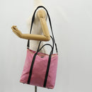 PRADA Hand Bag Nylon Leather 2way Pink Black Auth 157377-32