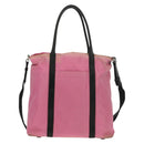 PRADA Hand Bag Nylon Leather 2way Pink Black Auth 157377-3