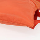 PRADA Shoulder Bag Nylon Leather Orange Silver Auth 157378-9