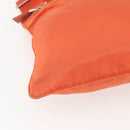 PRADA Shoulder Bag Nylon Leather Orange Silver Auth 157378-15