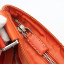 PRADA Shoulder Bag Nylon Leather Orange Silver Auth 157378-19