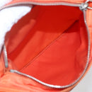 PRADA Shoulder Bag Nylon Leather Orange Silver Auth 157378-11