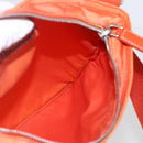 PRADA Shoulder Bag Nylon Leather Orange Silver Auth 157378-21