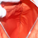 PRADA Shoulder Bag Nylon Leather Orange Silver Auth 157378-22