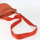 PRADA Shoulder Bag Nylon Leather Orange Silver Auth 157378-7