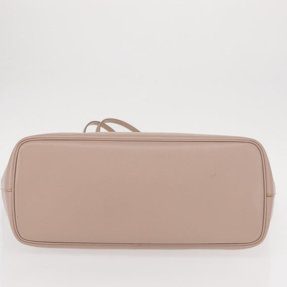 Salvatore Ferragamo Vala Tote Bag Leather Gold Pink Beige Auth 157381