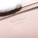 Salvatore Ferragamo Vala Tote Bag Leather Gold Pink Beige Auth 157381-17