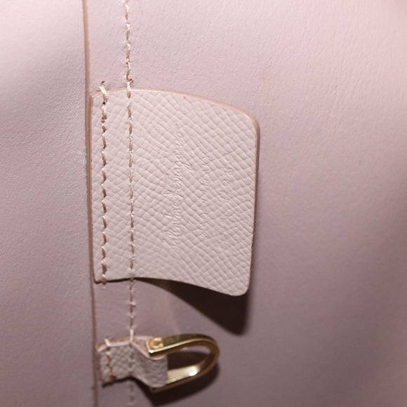 Salvatore Ferragamo Vala Tote Bag Leather Gold Pink Beige Auth 157381