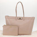 Salvatore Ferragamo Vala Tote Bag Leather Gold Pink Beige Auth 157381-27