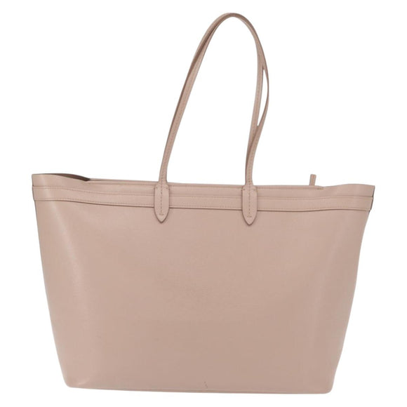 Salvatore Ferragamo Vala Tote Bag Leather Gold Pink Beige Auth 157381
