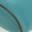 HERMES Panier Plage PM Hand Bag Canvas Light Blue Silver Auth 157382-15