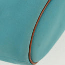 HERMES Panier Plage PM Hand Bag Canvas Light Blue Silver Auth 157382-16