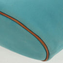 HERMES Panier Plage PM Hand Bag Canvas Light Blue Silver Auth 157382-17