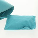 HERMES Panier Plage PM Hand Bag Canvas Light Blue Silver Auth 157382-19