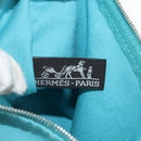 HERMES Panier Plage PM Hand Bag Canvas Light Blue Silver Auth 157382-23
