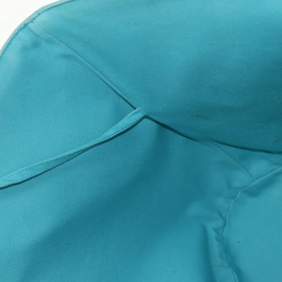 HERMES Panier Plage PM Hand Bag Canvas Light Blue Silver Auth 157382