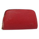 LOUIS VUITTON Epi Dauphine PM Pouch Castilian Red M48447 LV Auth 157386-1