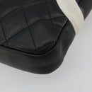 CHANEL Matelasse Cambon Line Shoulder Bag Calf Skin Black Silver CC Auth 157389A-12