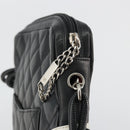 CHANEL Matelasse Cambon Line Shoulder Bag Calf Skin Black Silver CC Auth 157389A-14