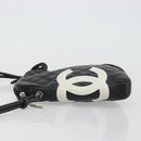 CHANEL Matelasse Cambon Line Shoulder Bag Calf Skin Black Silver CC Auth 157389A-5