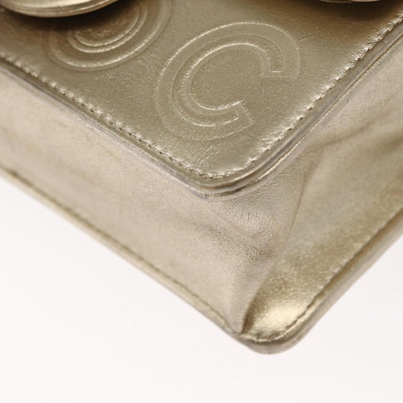 CHANEL Chain Shoulder Bag Lamb Skin Gold CC Auth 157390SAV