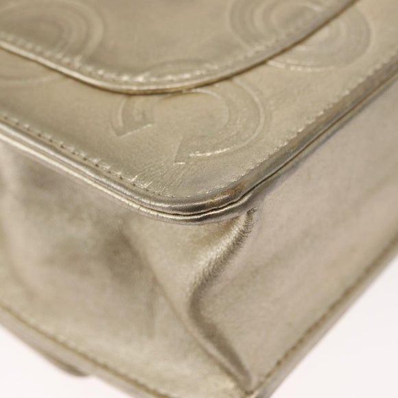 CHANEL Chain Shoulder Bag Lamb Skin Gold CC Auth 157390SAV