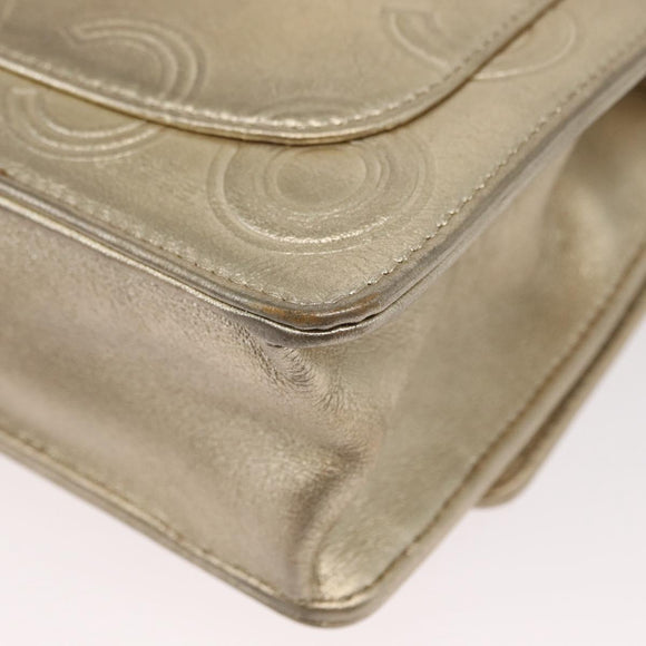 CHANEL Chain Shoulder Bag Lamb Skin Gold CC Auth 157390SAV