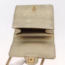 CHANEL Chain Shoulder Bag Lamb Skin Gold CC Auth 157390SAV-10