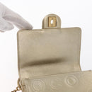 CHANEL Chain Shoulder Bag Lamb Skin Gold CC Auth 157390SAV-20
