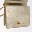 CHANEL Chain Shoulder Bag Lamb Skin Gold CC Auth 157390SAV-21