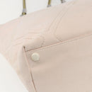 CHANEL Tote Bag Canvas Pink Silver CC Auth 157397V-13