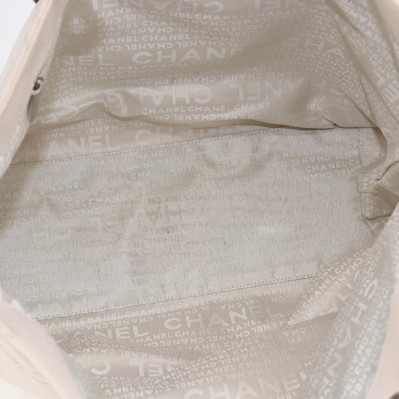 CHANEL Tote Bag Canvas Pink Silver CC Auth 157397V